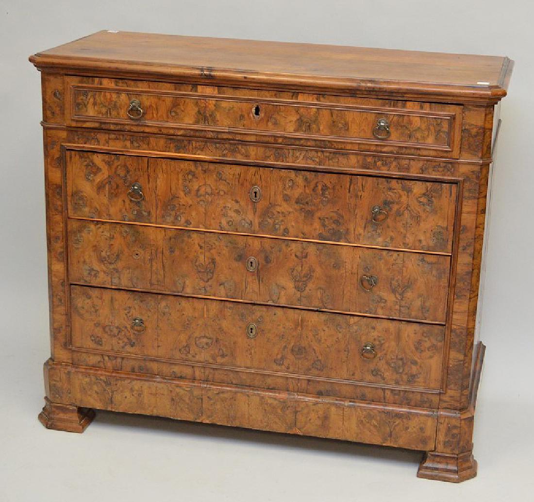 Burled Yew wood chest, pearwood top, French ca. 1800 (1 of 7)