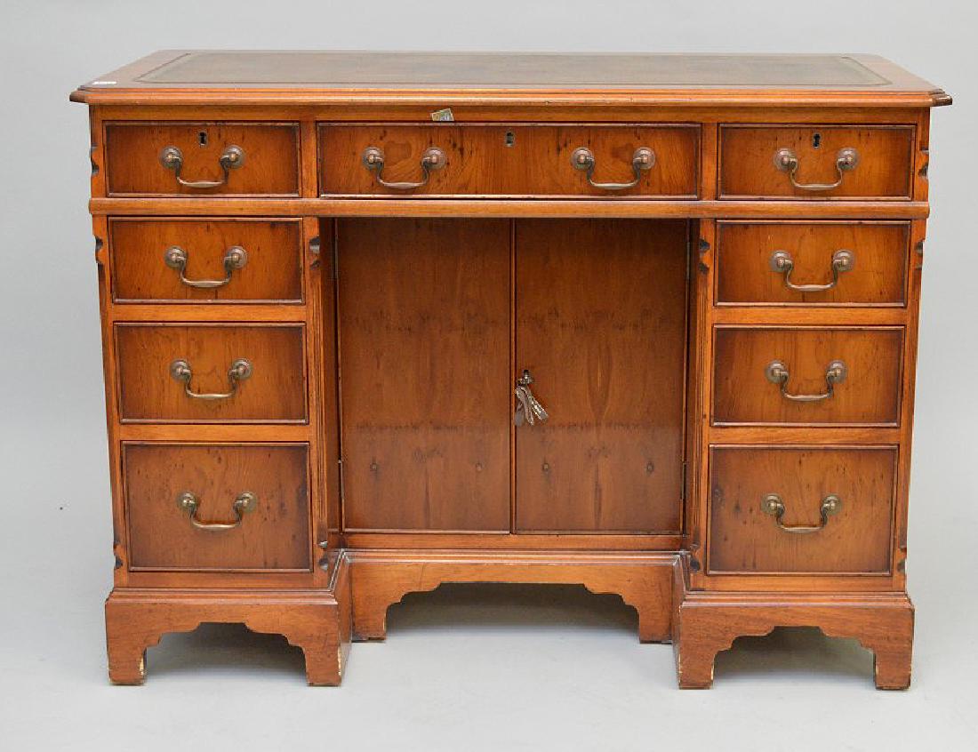 Satinwood writing kneehole desk by Smith & Watson, (1 of 7)