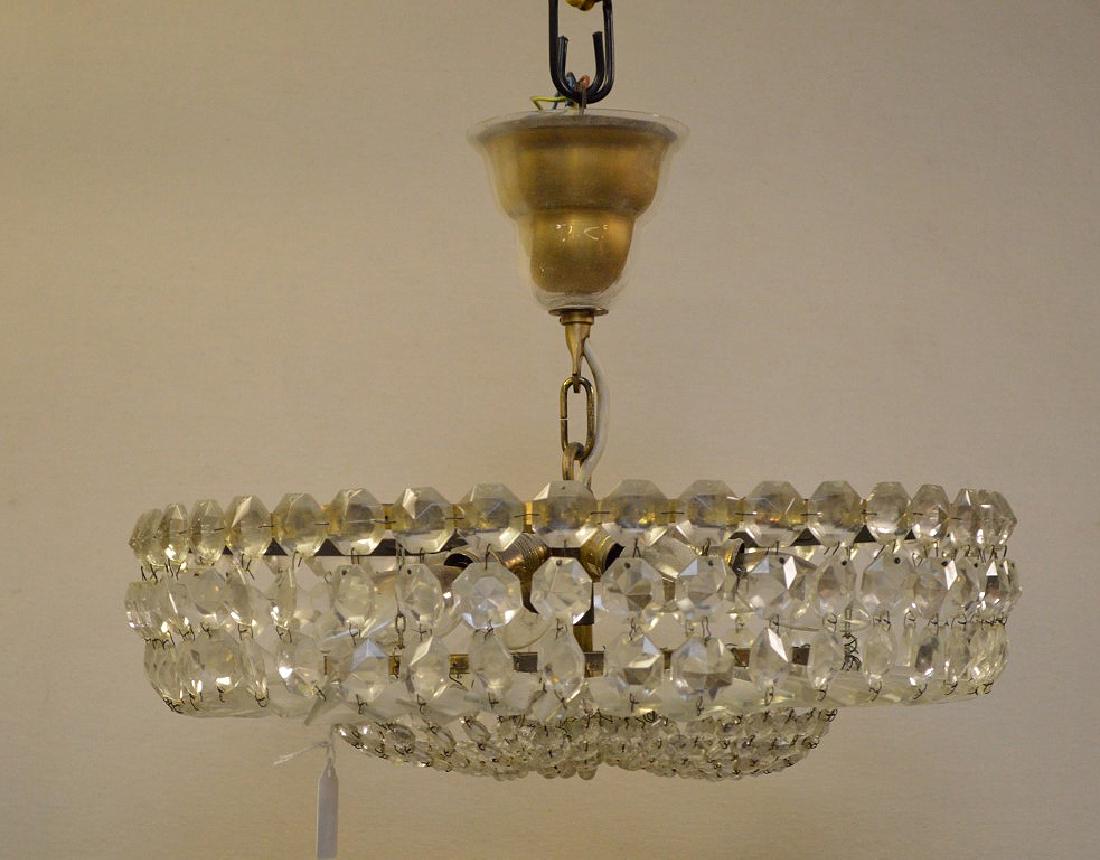 Beaded cyrstal light fixture, 13"h x 18"d: Beaded cyrstal light fixture, 13"h x 18"d
