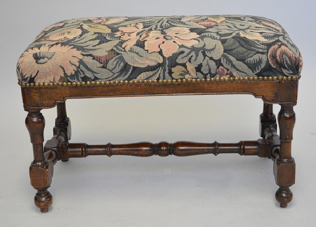 Mahogany & Upholstered Stool.  Condition: good with (1 of 3)