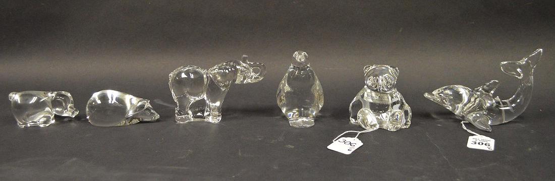 6 Villeroy & Bach Crystal Figures. Condition: good: 6 Villeroy & Bach Crystal Figures. Condition: good with no cracks or chips. Largest (Dolphin) Lth 5 1/8"