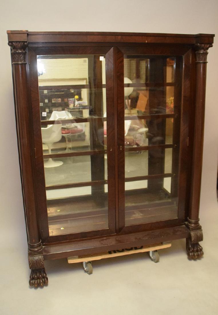Mahogany Empire Bookcase 2 Glass Doors With 4 Interior Oct 02