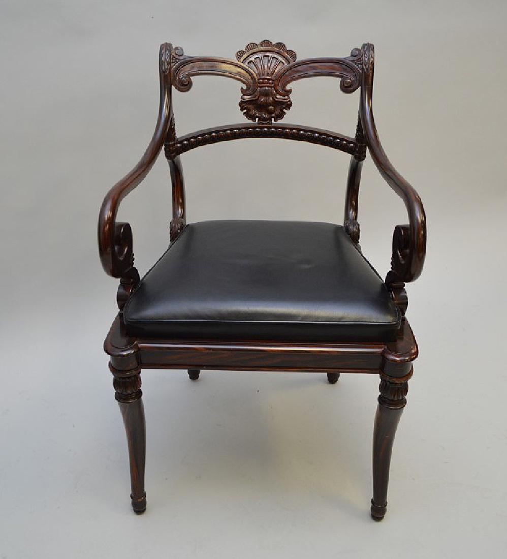 Rosewood Smith & Watson arm chair with black leather (1 of 4)