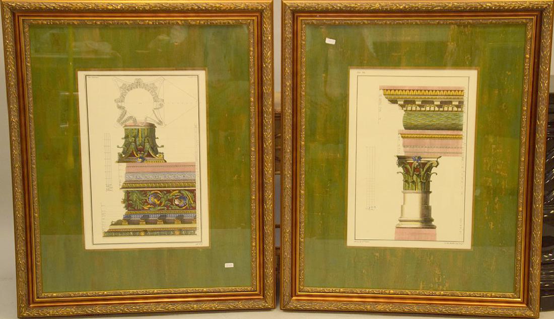 Pair of Antique architectural prints, images size 20 x (1 of 4)