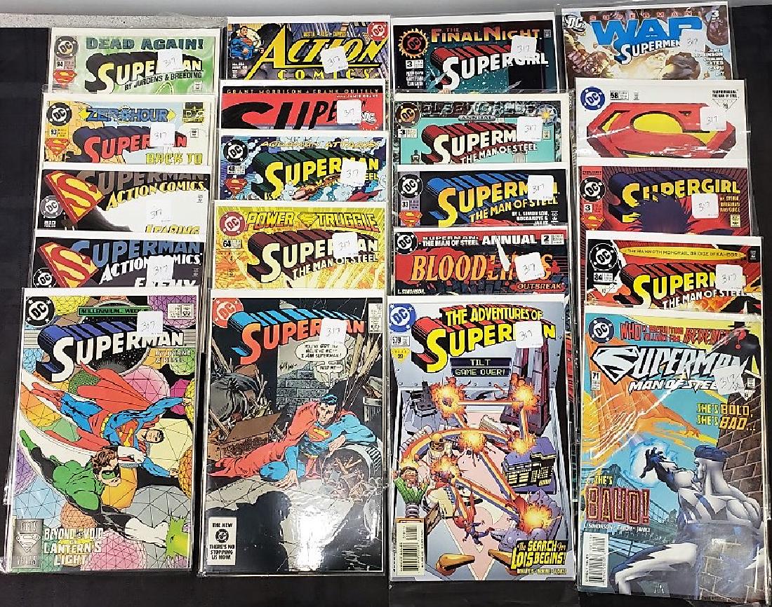 Lot of Twenty “Superman” DC Comics; Condition: Overall: Lot of Twenty “Superman” DC Comics; Condition: Overall Good and consistent with age, see photos for details.