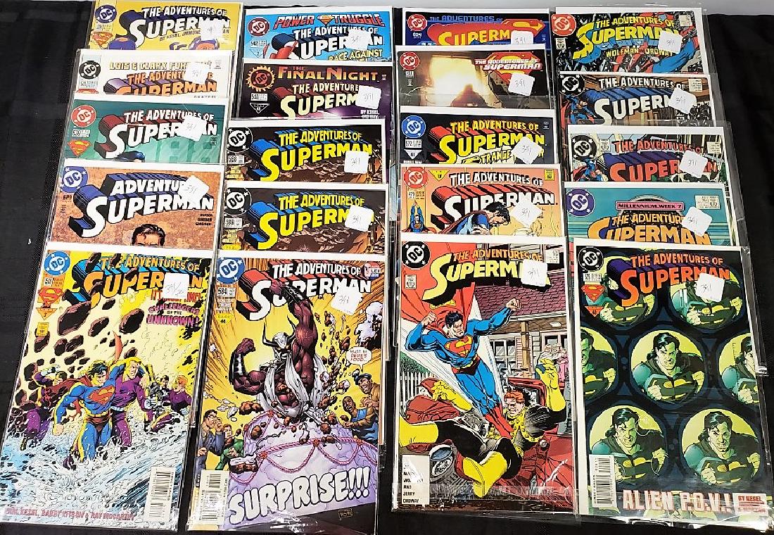 Lot of Twenty “Superman” DC Comics; Condition: Overall: Lot of Twenty “Superman” DC Comics; Condition: Overall Good and consistent with age, see photos for details.