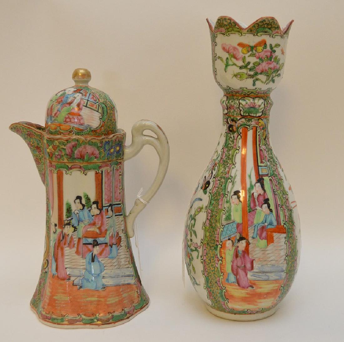 2 PIECES CHINESE ROSE MEDALLION PORCELAIN ARTICLES. (1 of 11)