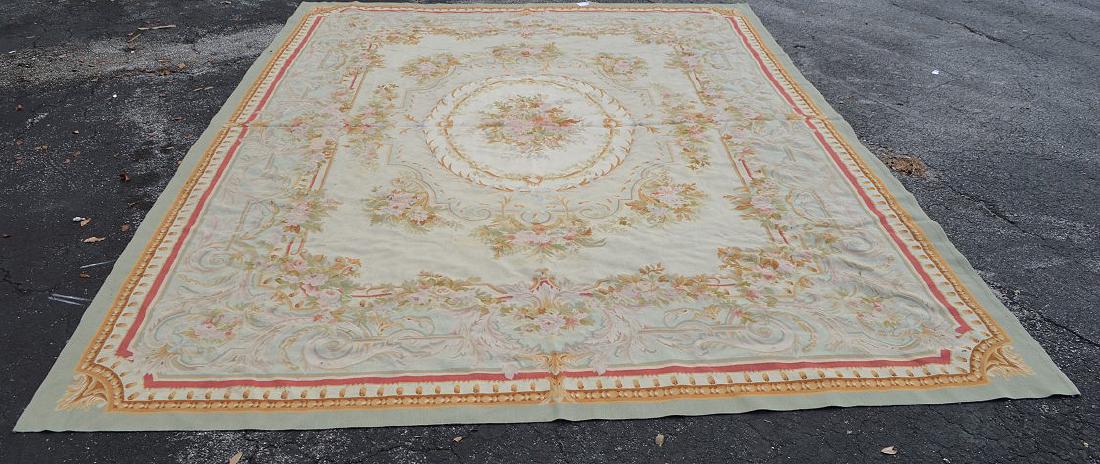 Needlepoint, Aubusson style carpet, sage, creams and (1 of 4)
