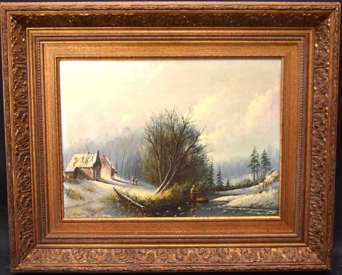 F. H. Hilverdink (Dutch 20th Century) Winter Scene, oil (1 of 4)