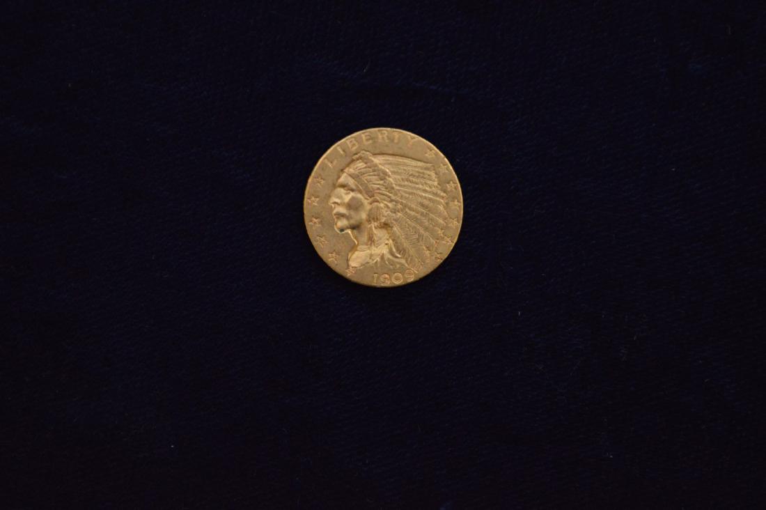 1909 2.5 Dollar Indian Head Gold Coin, 4.18 grams (1 of 2)