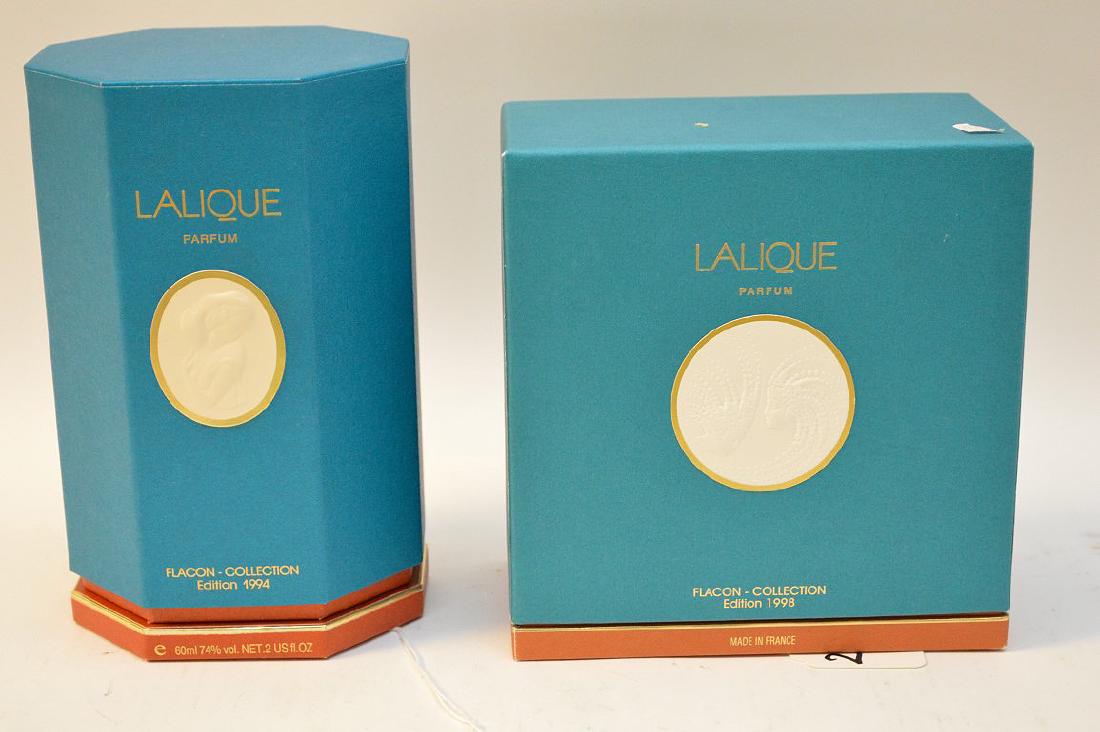 TWO VINTAGE LALIQUE PERFUME BOTTLES - French crystal (1 of 10)