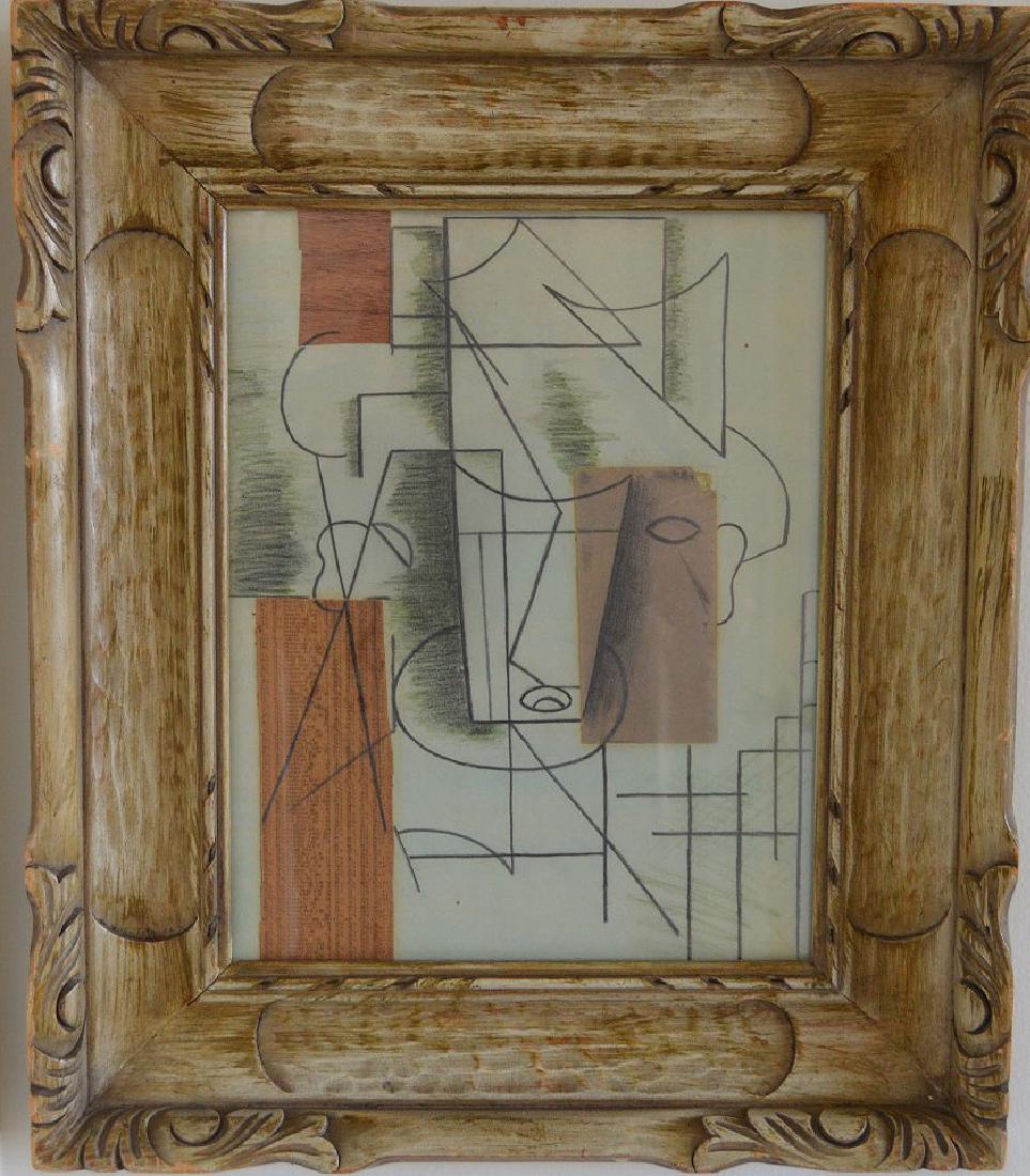 After Picasso unsigned collage, painting 13 x 11 inches (1 of 4)