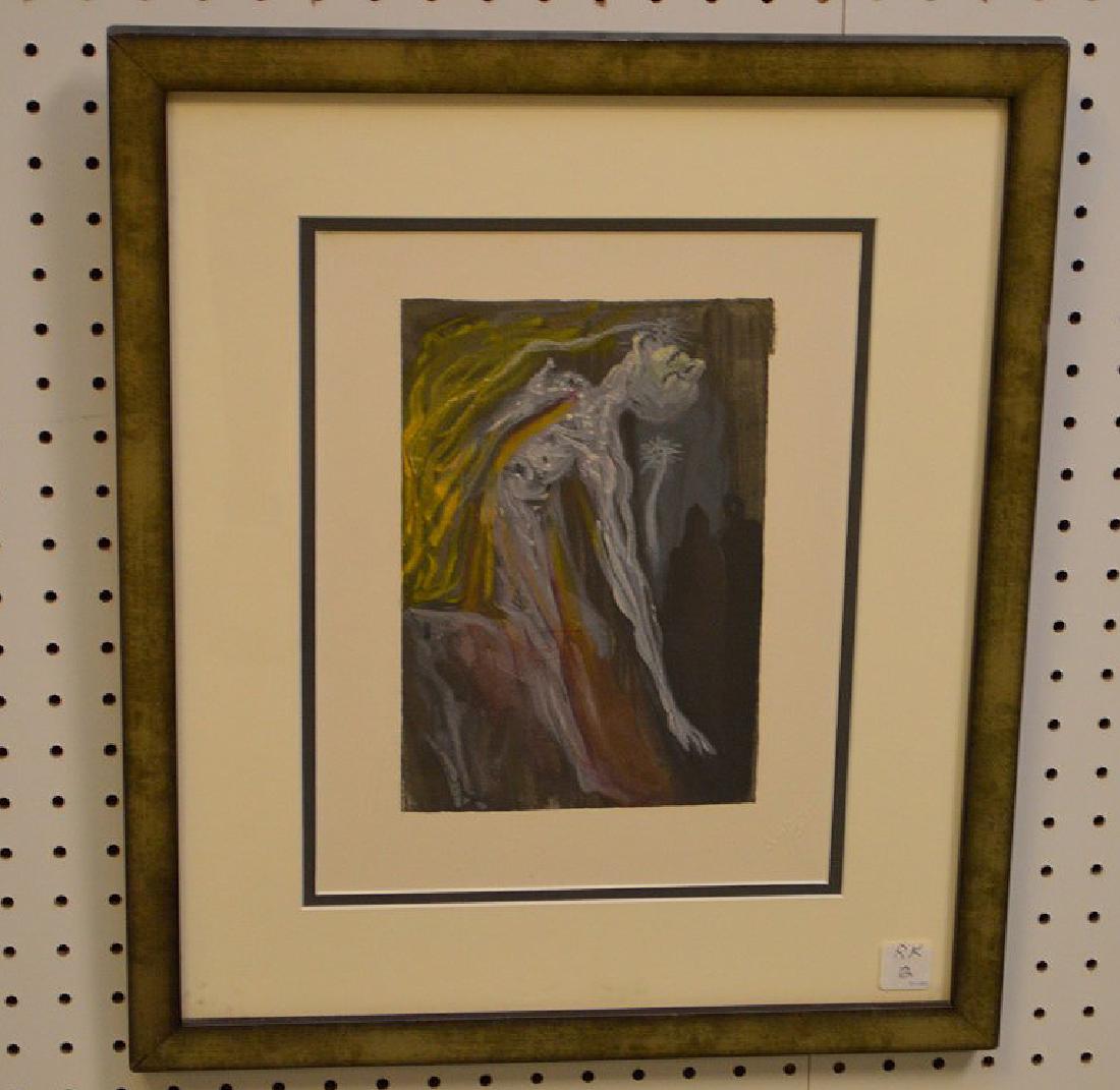 SALVADOR DALI, WOOD ENGRAVING IN COLOR 1951-64 10 1/8 X: SALVADOR DALI, WOOD ENGRAVING IN COLOR 1951-64 10 1/8 X 6 5/4" SIGNED IN BLOCK "ERINNYES INFERNO9" VERY GOOD CONDITION