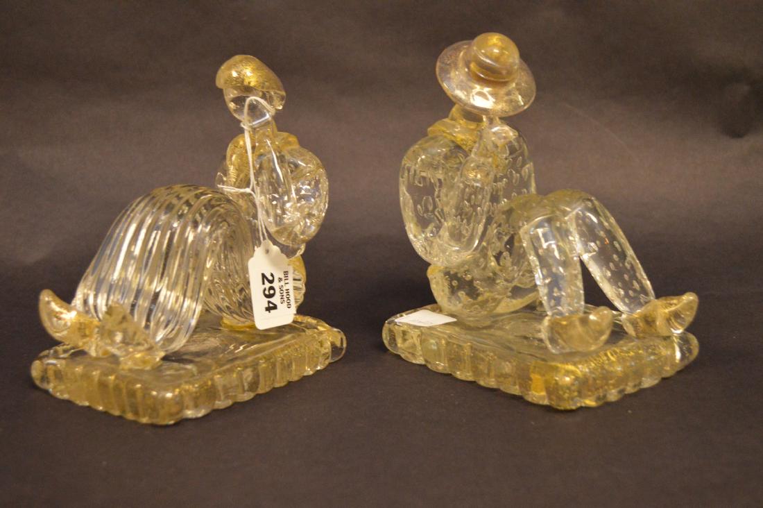 Pair Murano figural bookends, 6 1/2"hx  5"w (1 of 5)