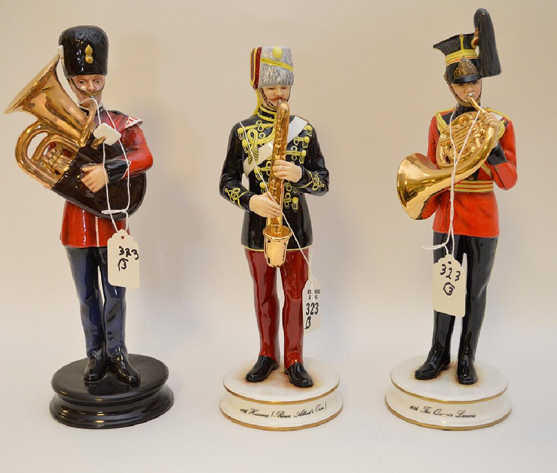 3 porcelain figural instrumentalist, Made In England, (1 of 10)
