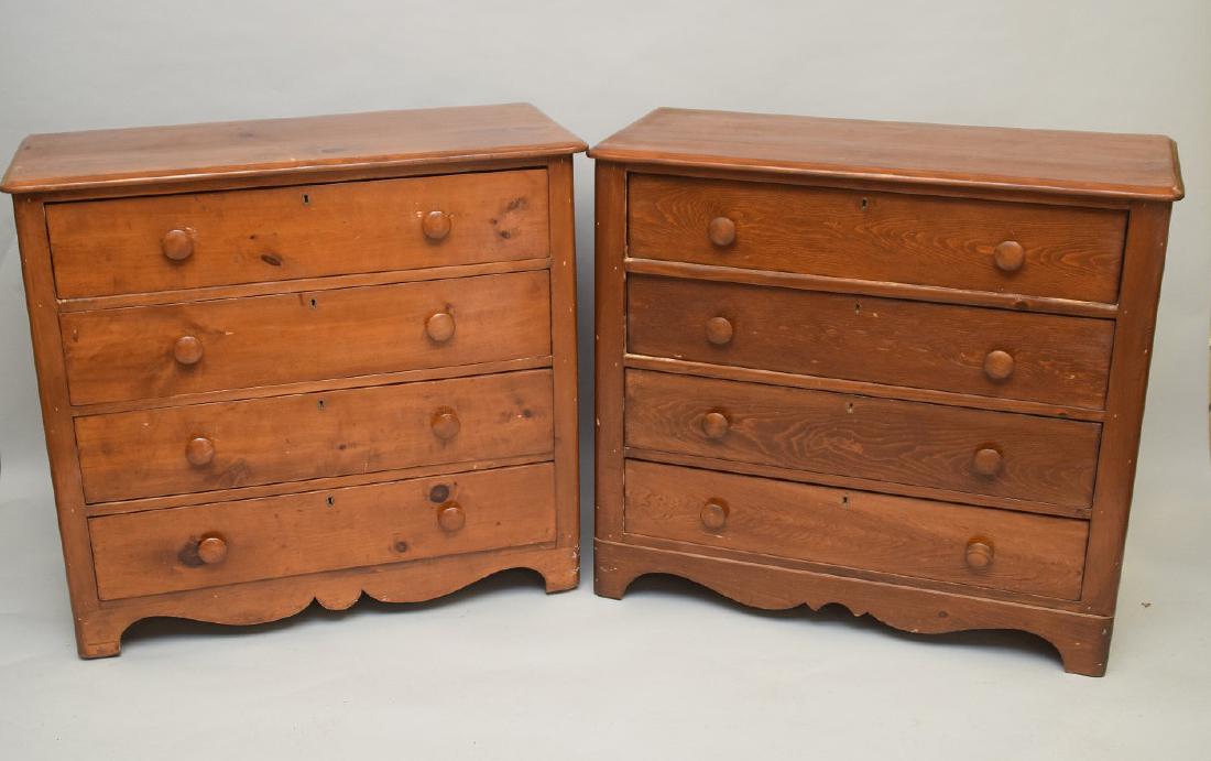 2 American primitive cottage 4 drawer chests (1 of 4)