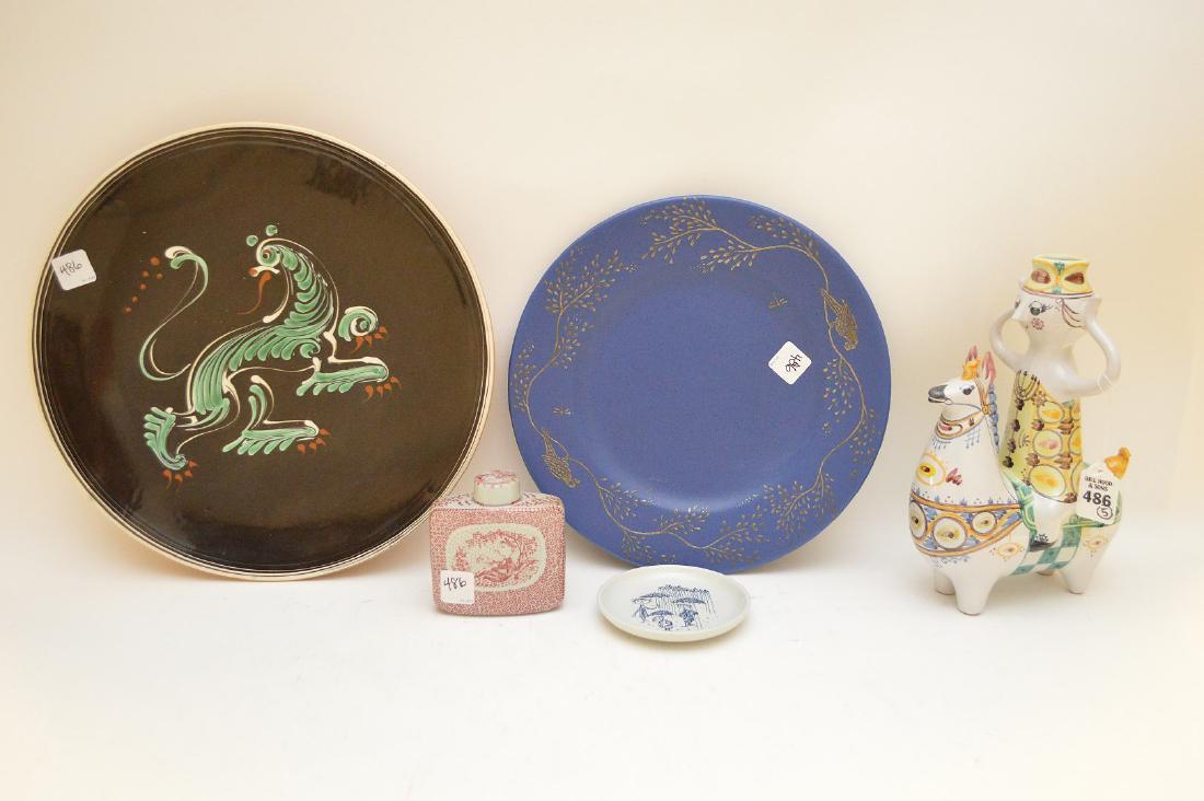 5 Pcs.  Round pottery platter, Norway (14"d), Pottery (1 of 9)