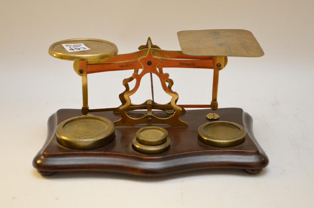 Postal scale, 4 1/2"h x 9 1/2"w (has wear) (1 of 7)