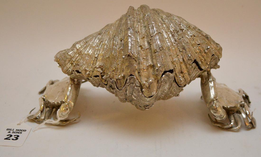 Silvered Bronze Clam Shell & Crab Group. Condition: (1 of 6)