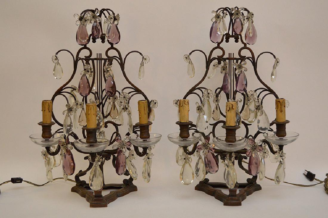 Pair of French Antique Bronze and Amethyst Crystal (1 of 5)