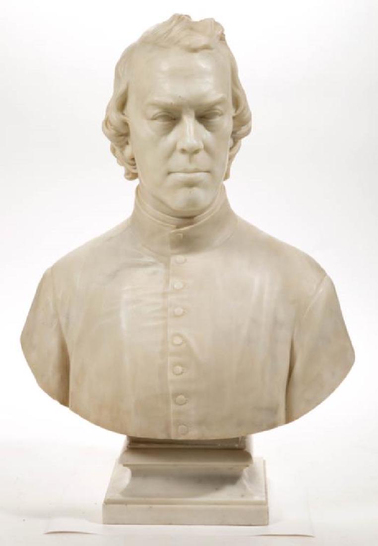 ITALIAN CARVED MARBLE BUST OF REVEREND FRANCIS BURLANDO (1 of 3)