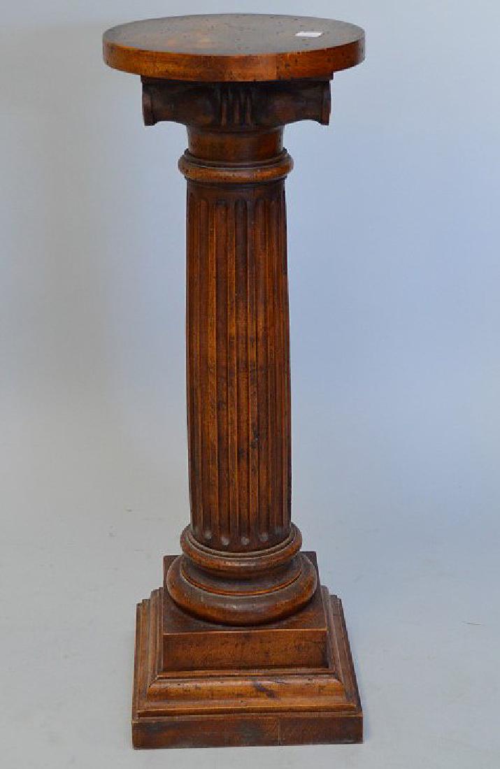 American oak pedestal, c. 1900, 32"h x 11"dia top (1 of 5)
