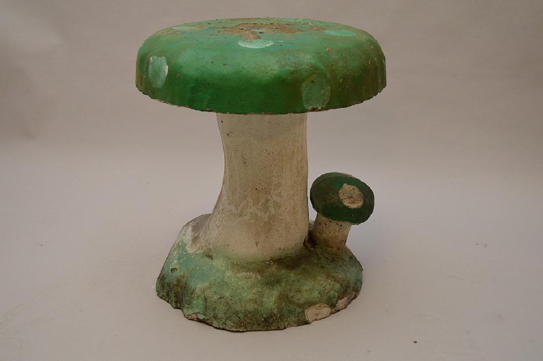 Cement vintage garden mushroom, 17"h x 14"w
