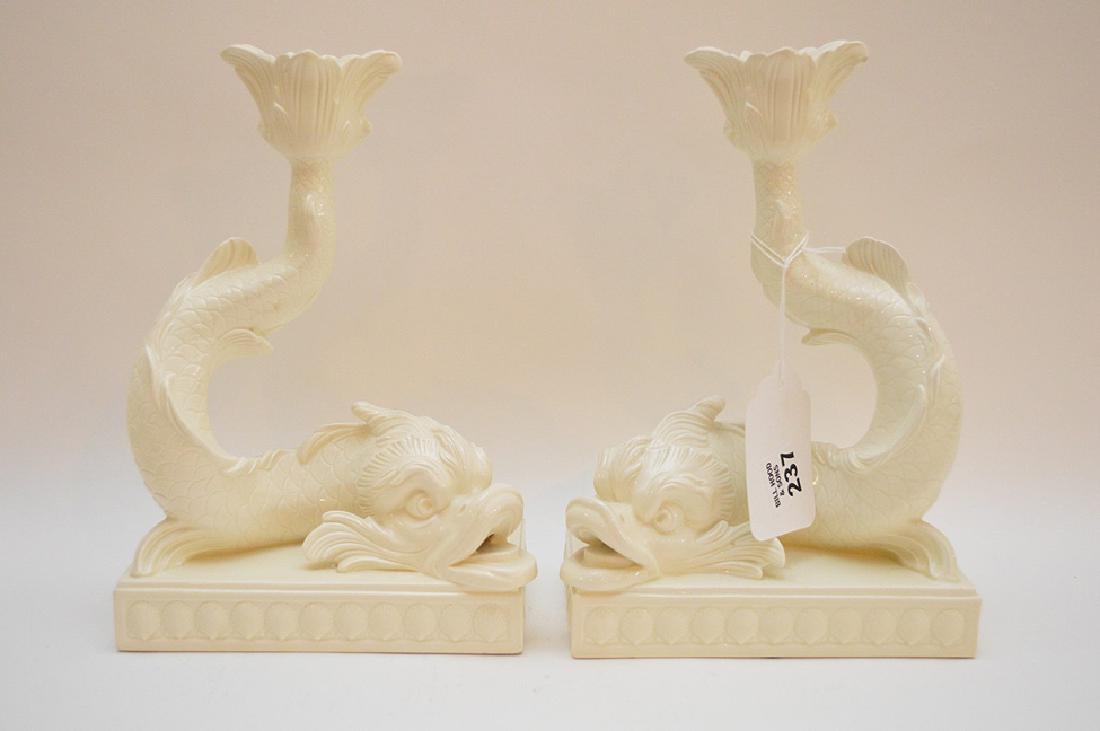 Wedgewood white dolphin candlestick holders 10" x 7": Wedgewood white dolphin candlestick holders 10" x 7" good condition normal wear