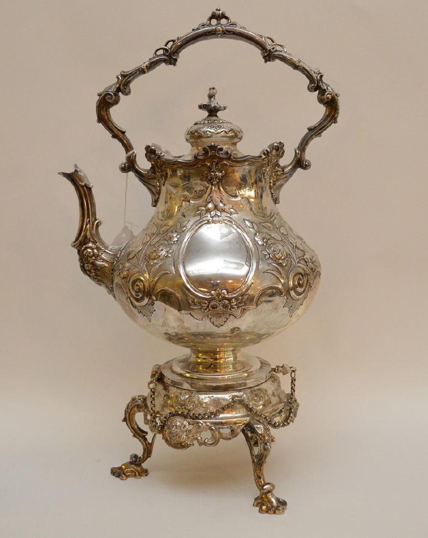 Silver plate ornate large water/tea urn, 19"h (1 of 10)