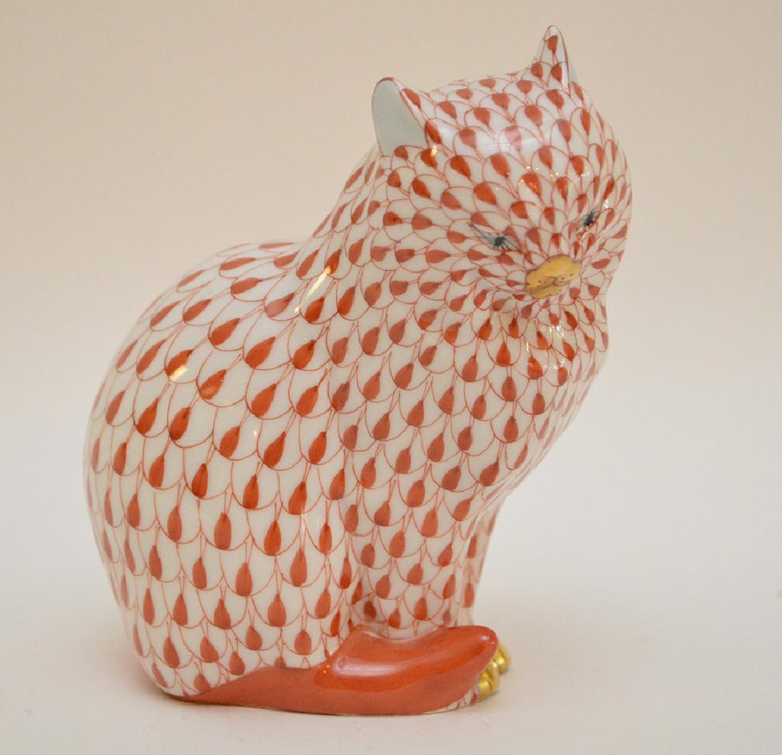 Herend orange cat, 4 1/4"h (1 of 5)