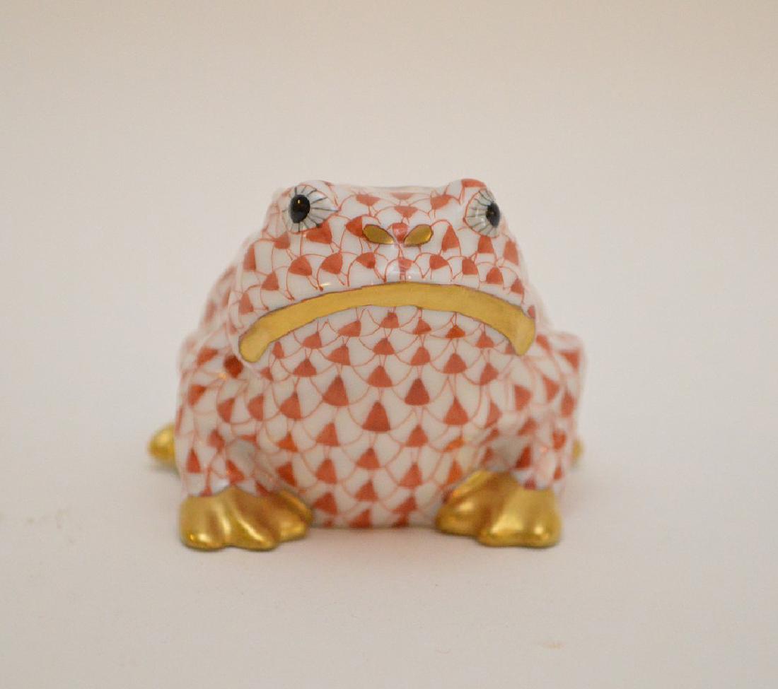 Herend orange frog, 2 1/2"h x (1 of 3)