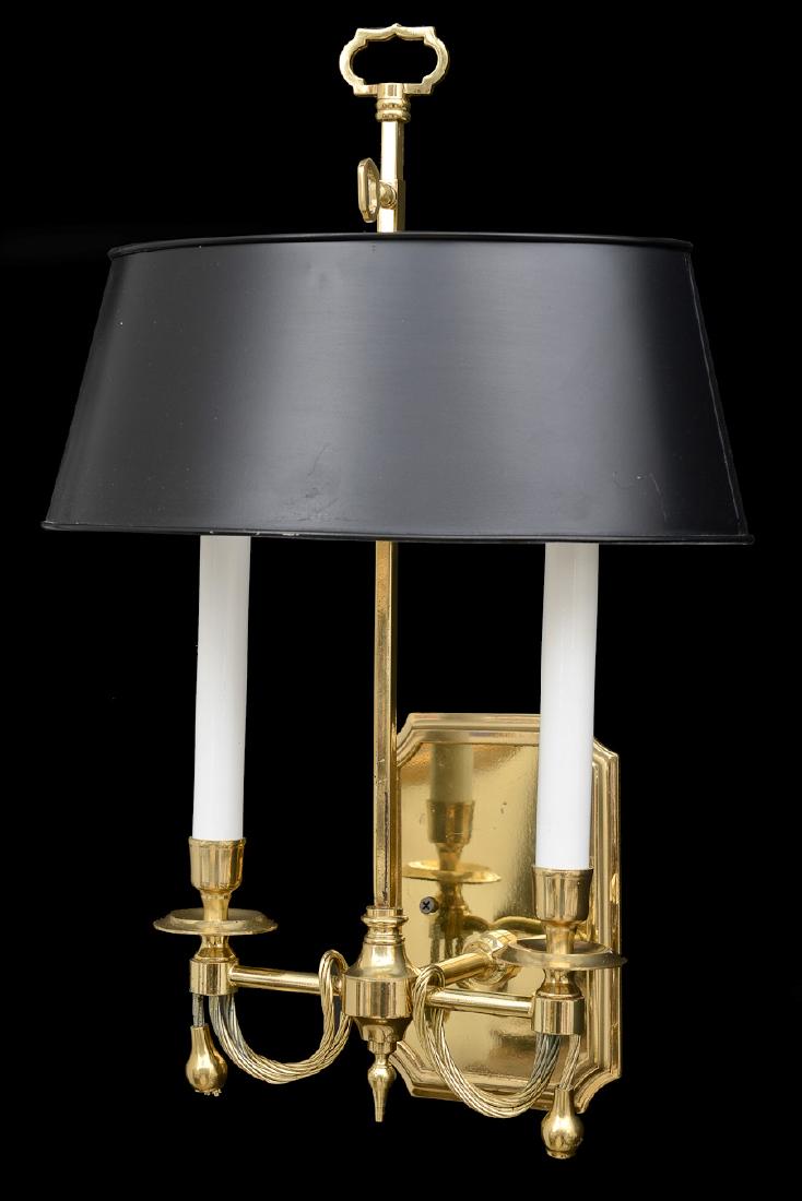 Pair of Vintage French Brass and Tole Shades Sconces, (1 of 9)