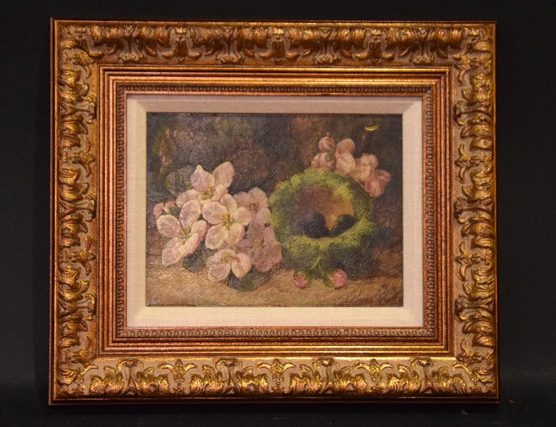 Oliver Clare (British 1853-1927) oil on canvas, Bird's (1 of 4)