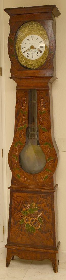 French Mobier Tall case clock, 19th c. porcelain & (1 of 6)