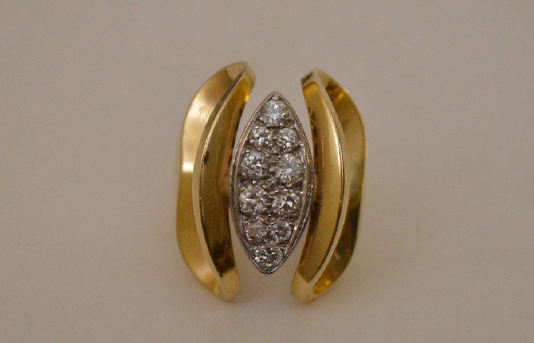 14k yellow gold diamond cluster ring, size 7.5 wt 15.6 (1 of 4)