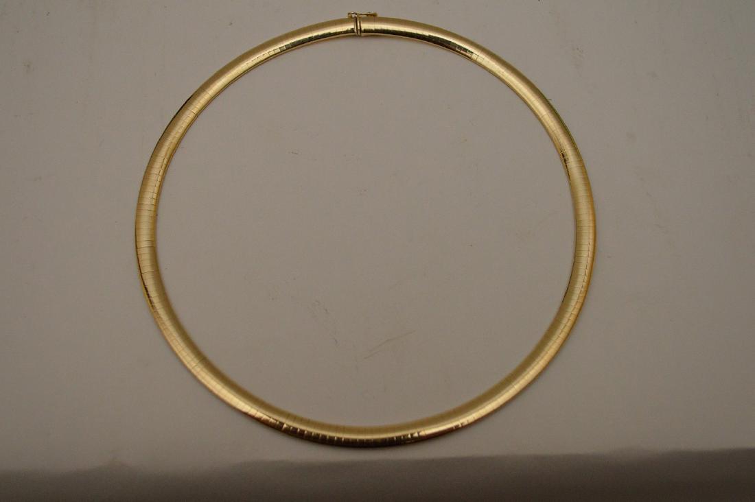 14k yellow gold Italy Omega Necklace, 16" wt 34 grams: 14k yellow gold Italy Omega Necklace, 16" wt 34 grams