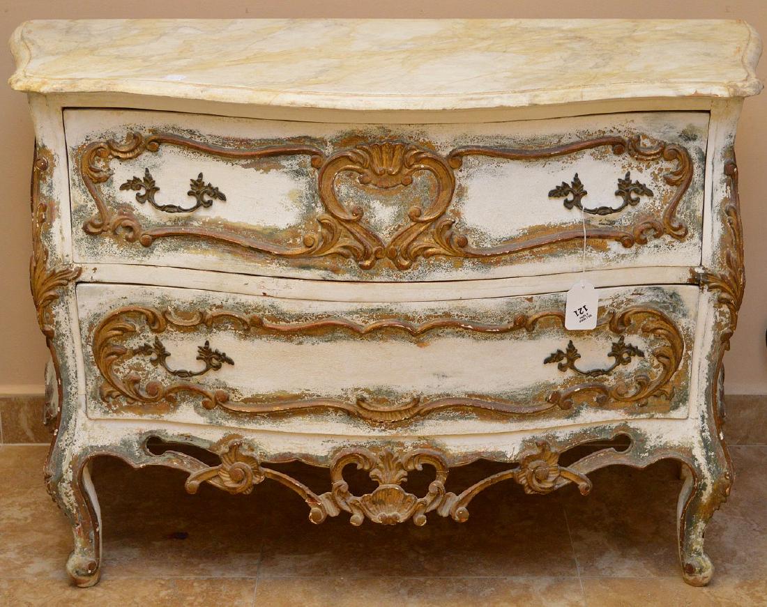French Louis style serpentine chest with 2 drawers, (1 of 5)