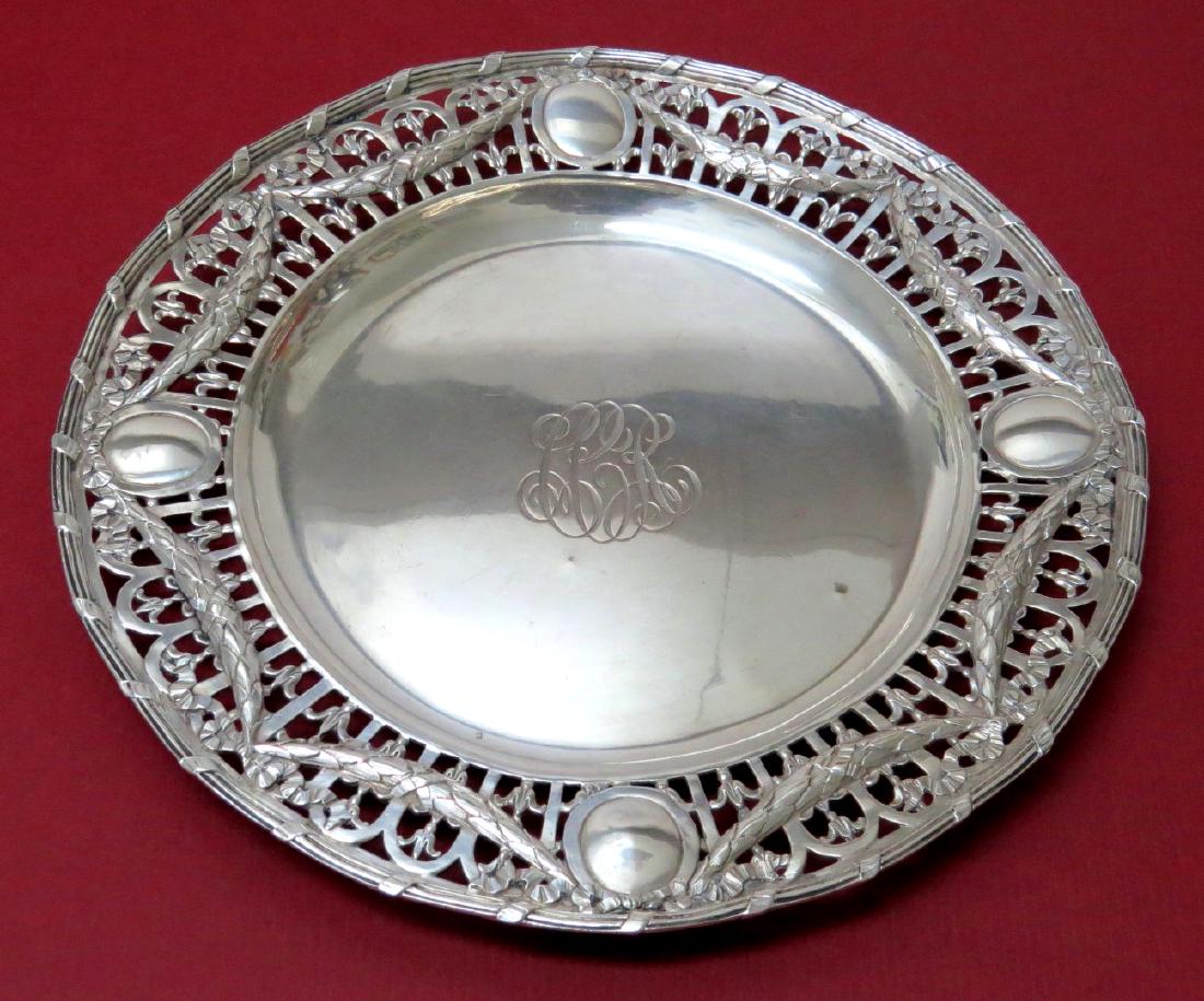 DEMETRIO KREMOS ITALIAN SILVER TRAY. Reticulated rim (1 of 6)