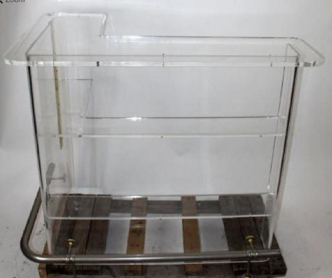 L-shaped Lucite bar, three under bar shelves, with foot (1 of 1)