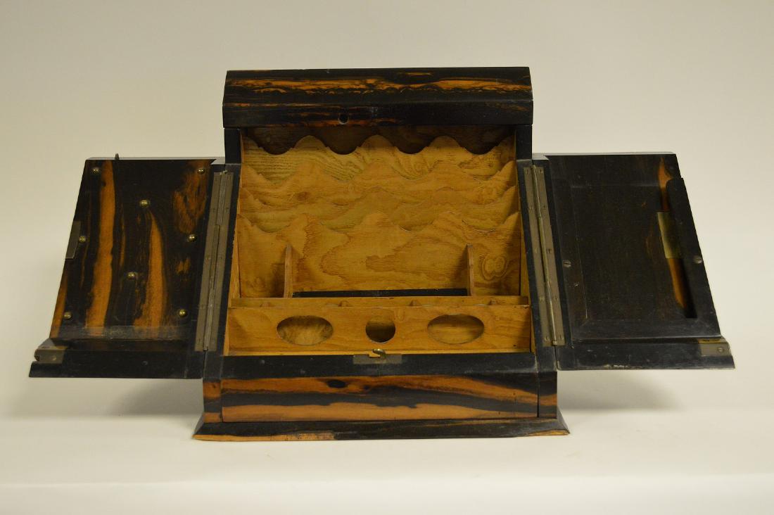 Coromandel wood traveling box/desk with 2 doors (1 of 8)