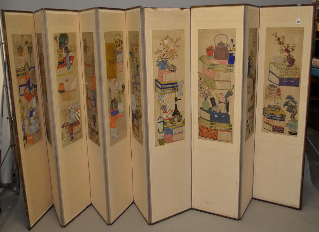 Chinese 10 Pannel Painted Screen (1 of 7)