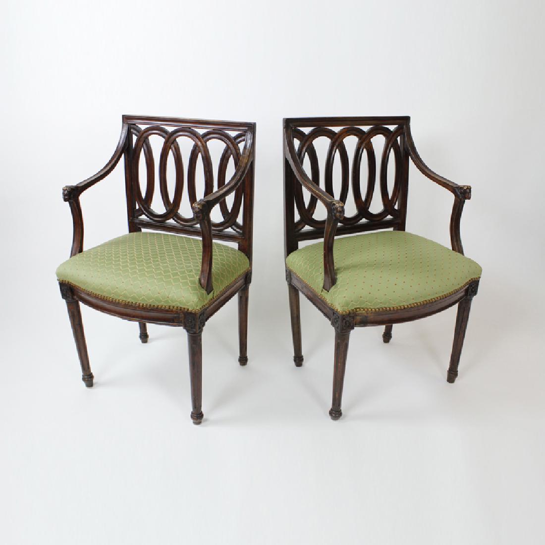 Pair of Italian Late 18th C. Walnut Upholstered Arm (1 of 7)