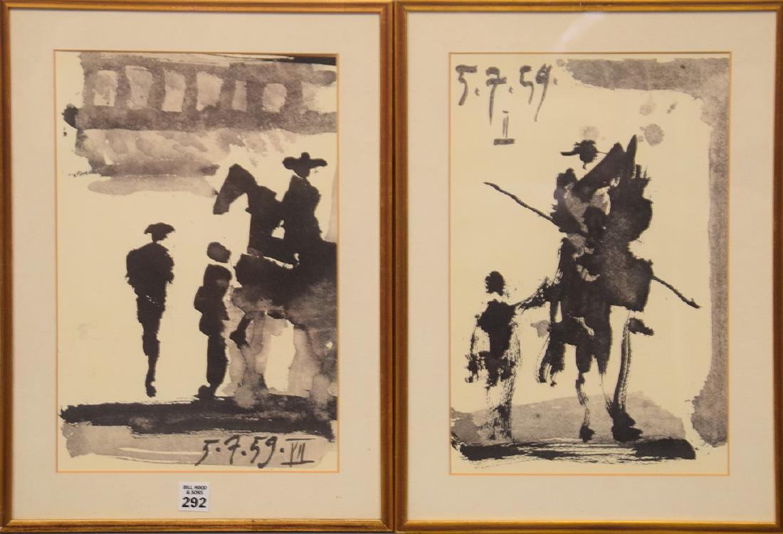2 Picasso Lithographs, Toros Y Toreros (black & white) (1 of 3)