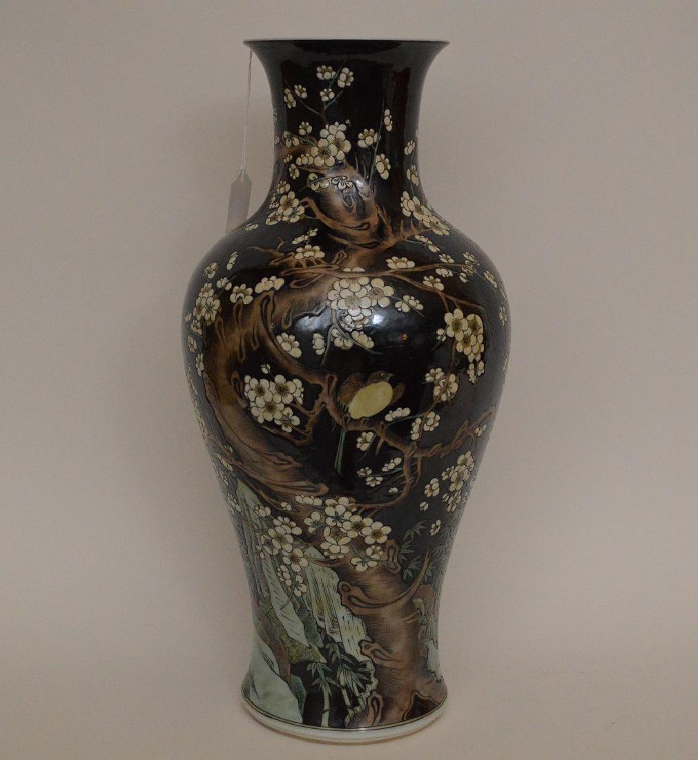 Chinese porcelain Qing wucai vase, 18" (Condition; no (1 of 15)
