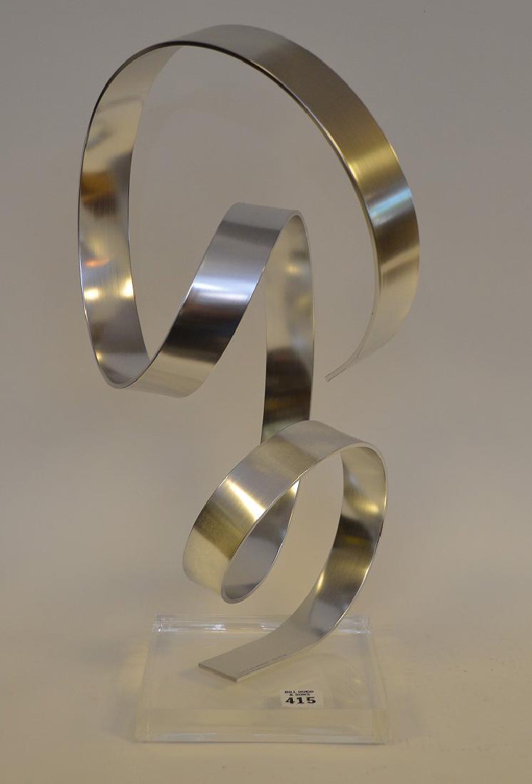 Modern Chrome Sculpture on acrylic base, Dan Murphy: Modern Chrome Sculpture on acrylic base, Dan Murphy 1979