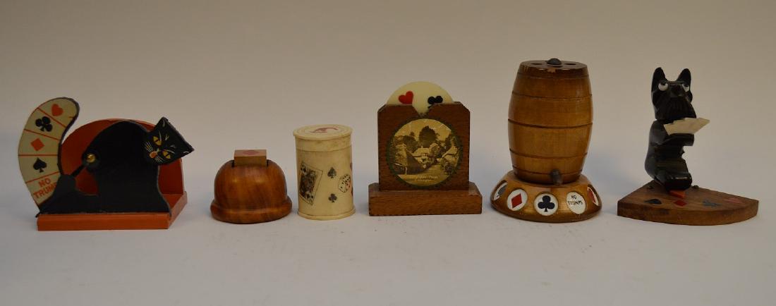 6 WOOD & BONE BRIDGE TRUMP CARD INDICTOR. Condition: 6 WOOD & BONE BRIDGE TRUMP CARD INDICTOR. Condition good normal wear. Size largest 4"