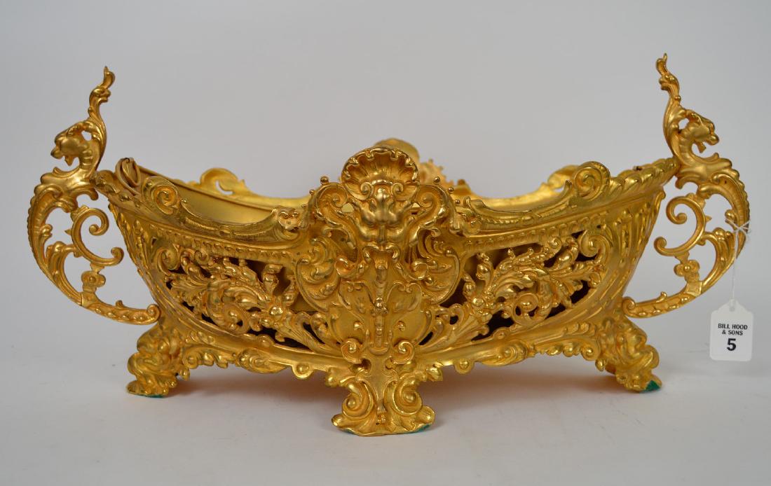 19th Century French Gilt Bronze Center Bowl.  Condtion: (1 of 13)