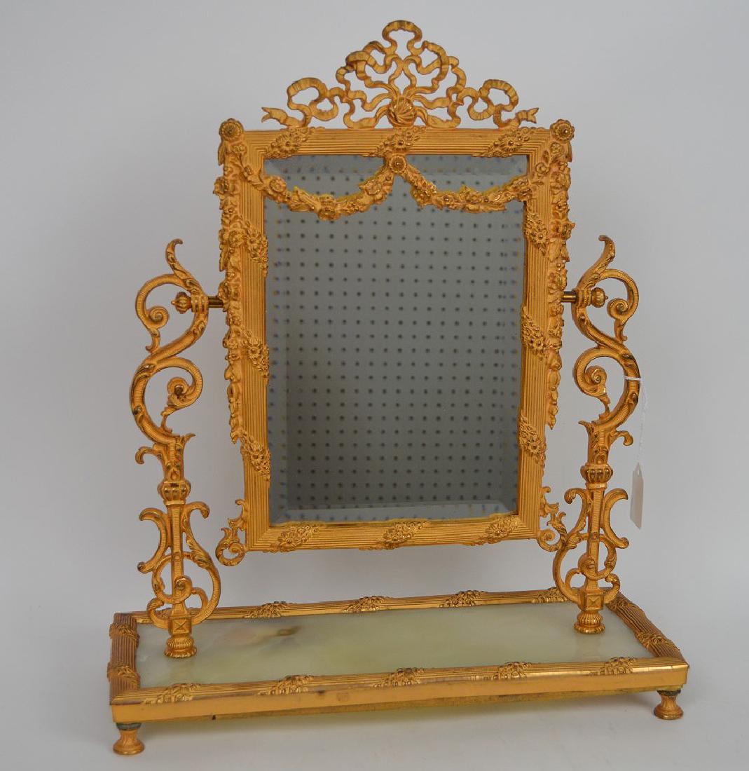 19th Century Gilt Bronze & Onyx Mirror Stand. (1 of 3)