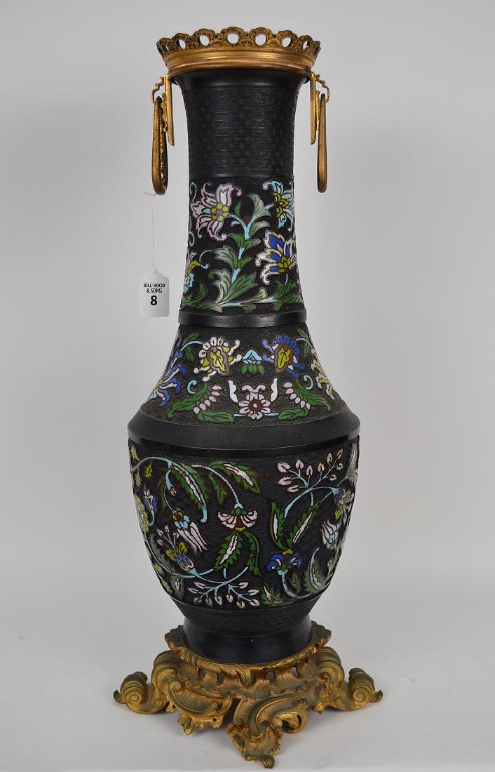 Antique Champleve vase with gilt bronze mounts, (1 of 8)