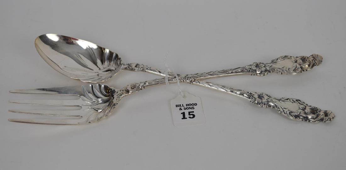 Whiting Sterling Silver Seving Fork and Spoon. Lily (1 of 4)